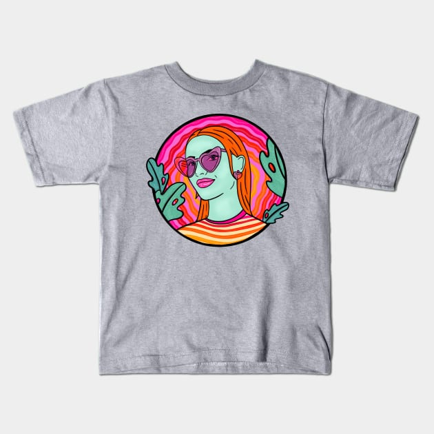 Rose Colored Glasses Kids T-Shirt by Doodle by Meg